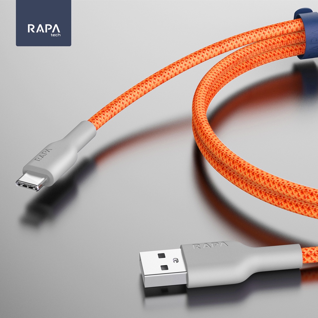 RAPAtech KABEL DATA USB TYPE C QUICK CHARGE QC3.0 DATA CABLE TYPE C NYLON BRIDED 3A MAX (DC-2021)