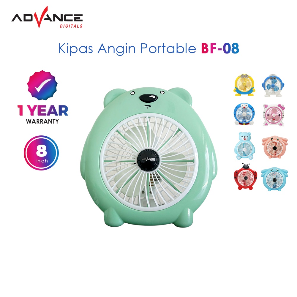 ADVANCE Listrik Kipas Angin Kartun Anak 8 Inci / Lucu Meja Kipas Mini BF-08 Asrama Kantor Fan