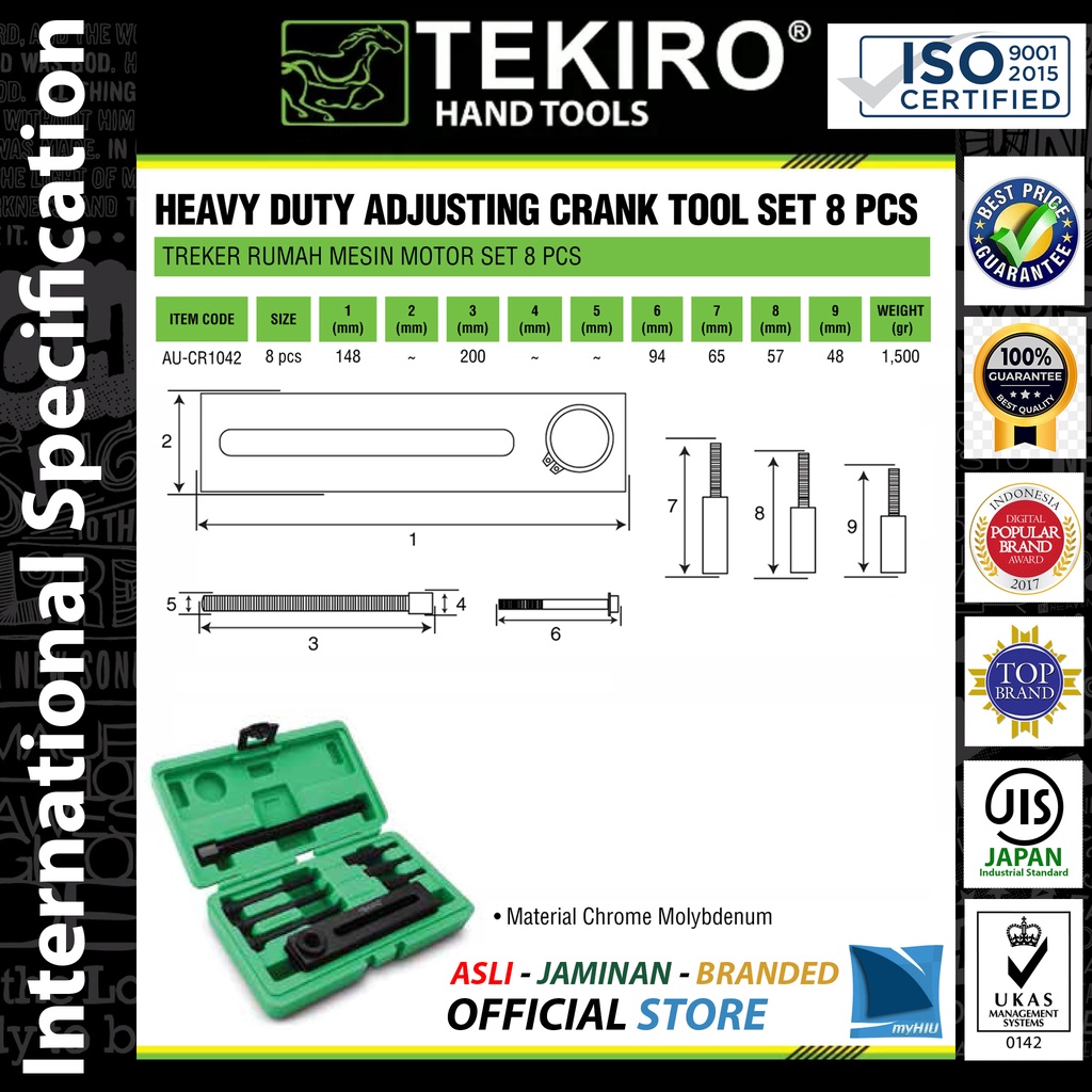 Pemegang Puli Isi 8 pcs / Pully / Rumah Mesin Motor / Pulley Holder Set Professional TEKIRO