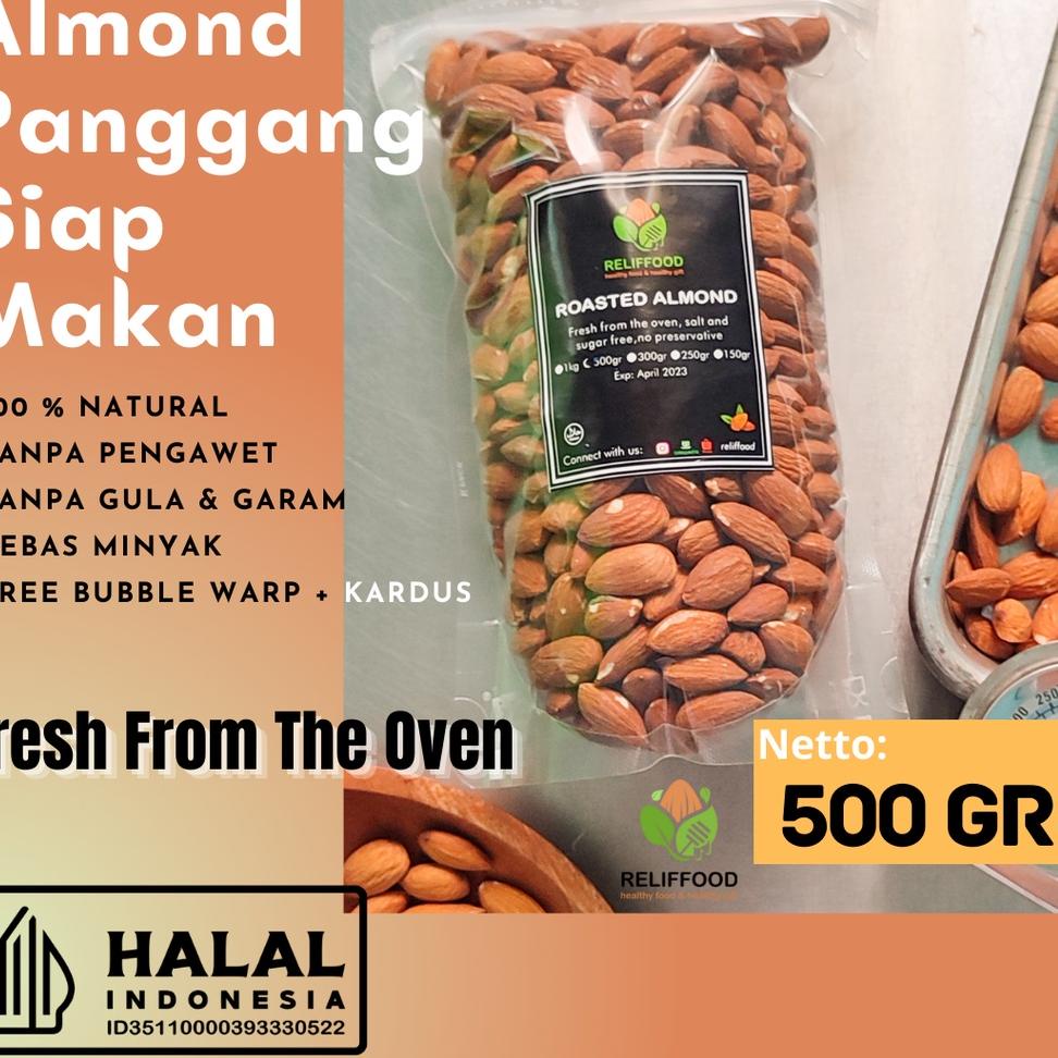 

N93 ROASTED ALMOND - KACANG ALMOND PANGGANG KUPAS 500 GRAM BIG SALE ㊌