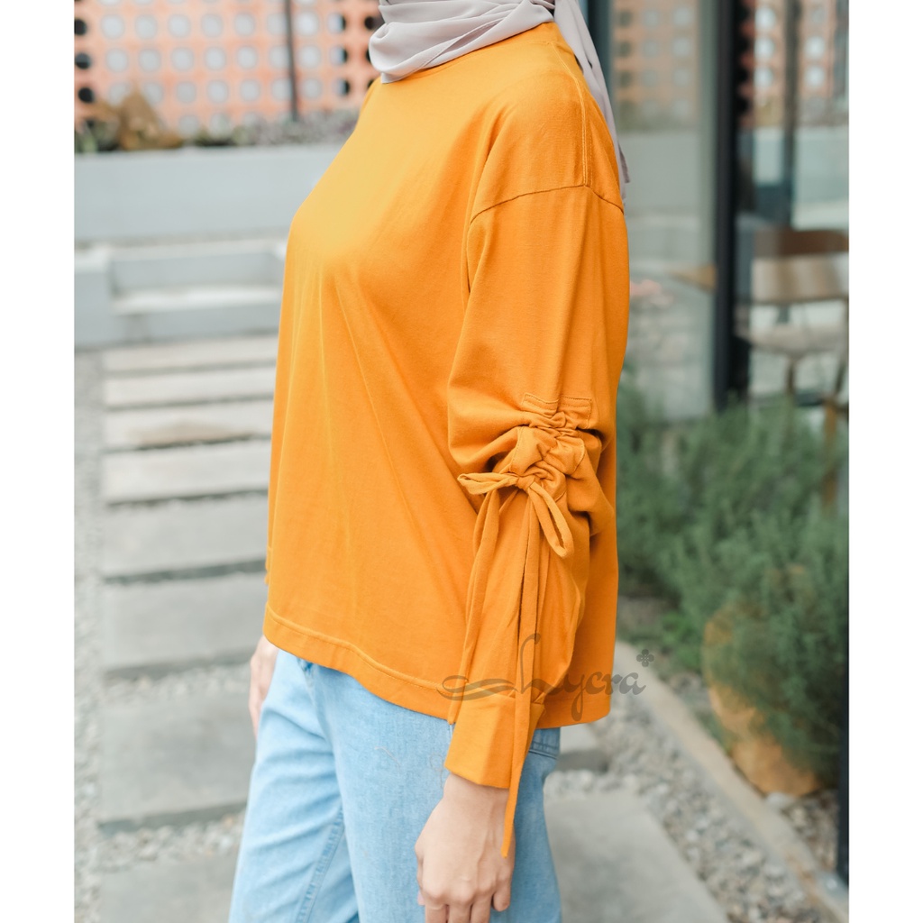 [CYC | COD] REALPICT | Ghema Puff Blouse Top | Kaos Serut Basic Oversize Kekinian | Cotton Combed | Atasan Trend Wanita Murah Best Seller