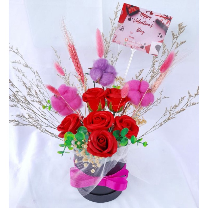 

Bloom Box Rose Soap Flower Valentine Gift Mawar Sabun Bunga Kering