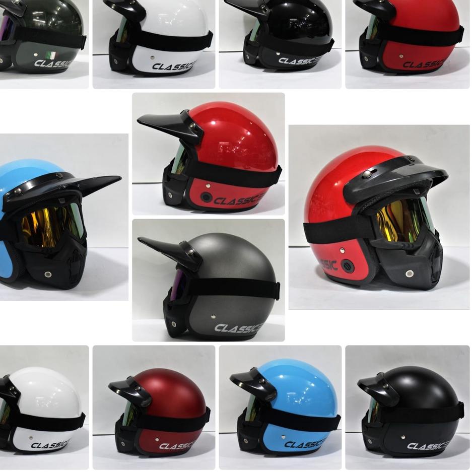 Baru Untung Helm Bogo Classic Polos Retro Diskon Dewasa Pria Dan Wanita Sni Terlaris Gogglas + Pat P