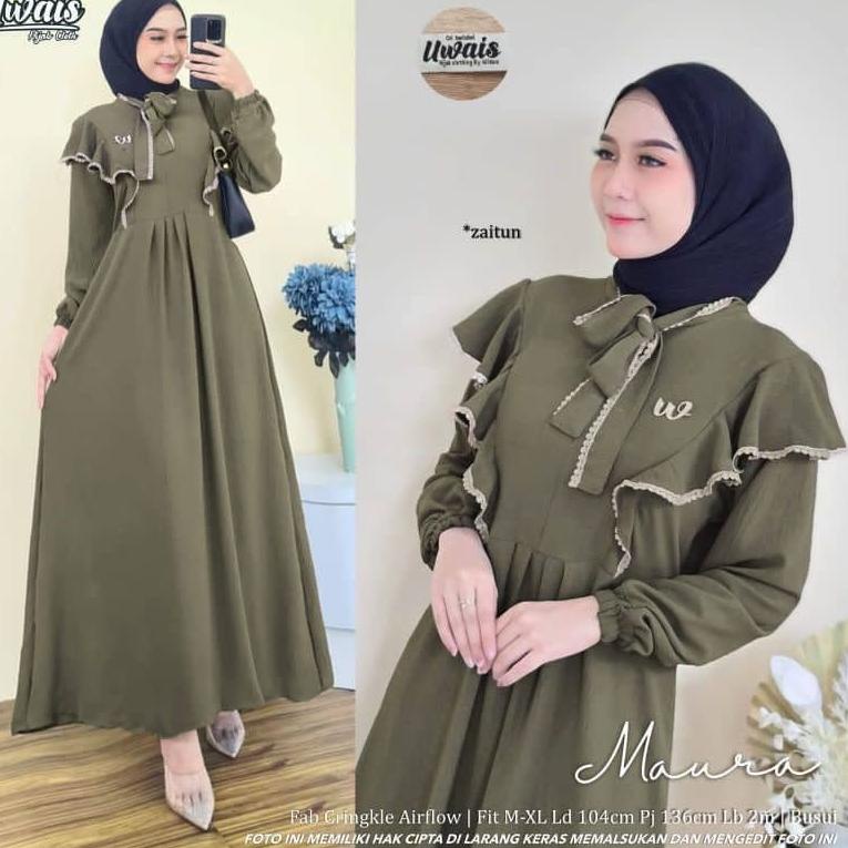 RECOMENDED GAMIS MAURA RENDA DAILY BUSUI DRESS AIRFLOW CRINCLE / GAMIS CRINKLE POLOS / GAMIS CRINGKL