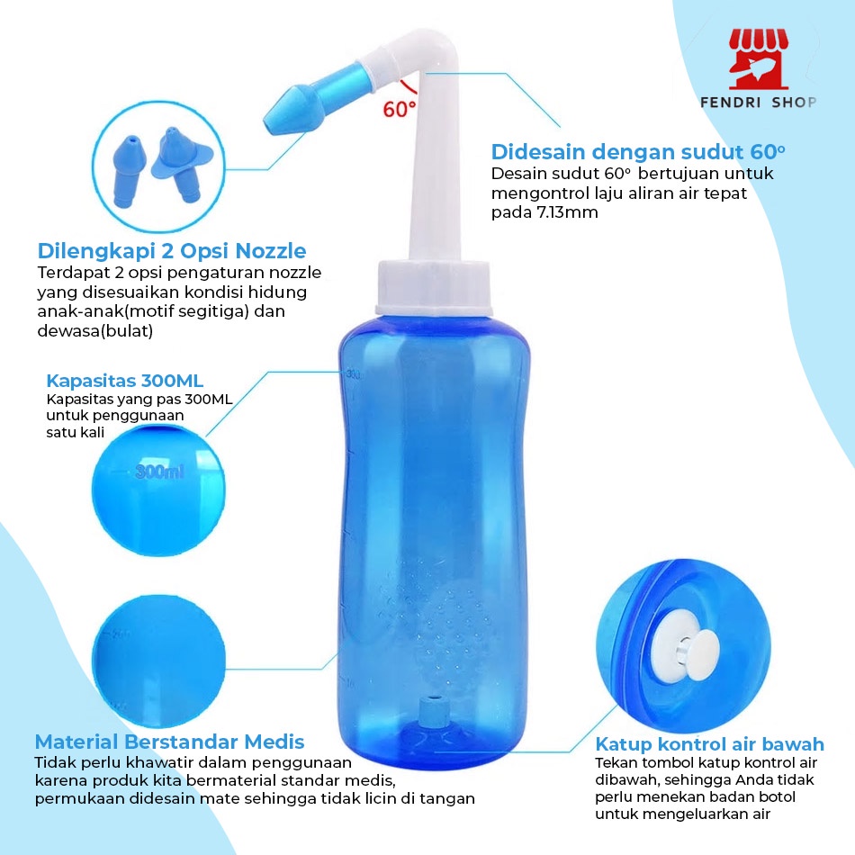 Botol cuci hidung / Nasal wash bottle 300ML cocok untuk sinus rinse
