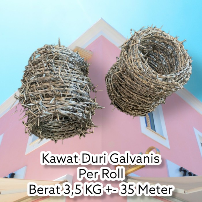 Kawat Duri Galvanis 35 Meter / 3,5 Kg / Kawat Pengaman anti Maling