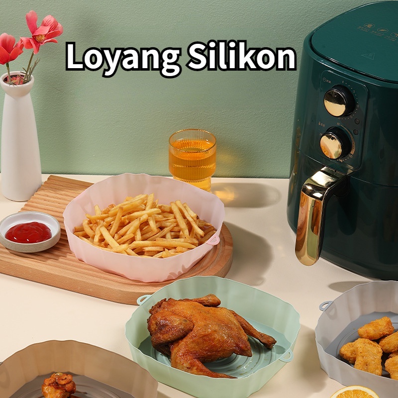 【COD】Loyang Air Fryer Bahan Silikon Anti Lengket Ukuran 20cm