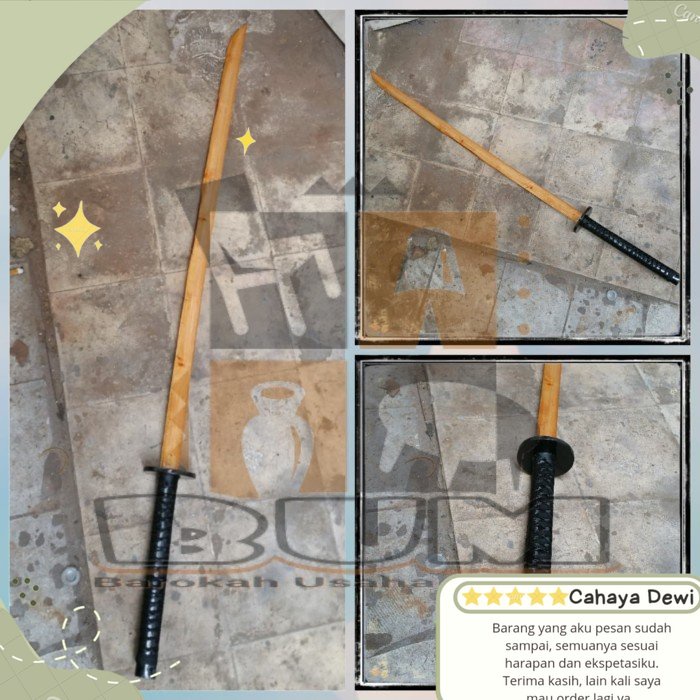 samurai bokken hitam tanpa sarung wooden katana bokken Original