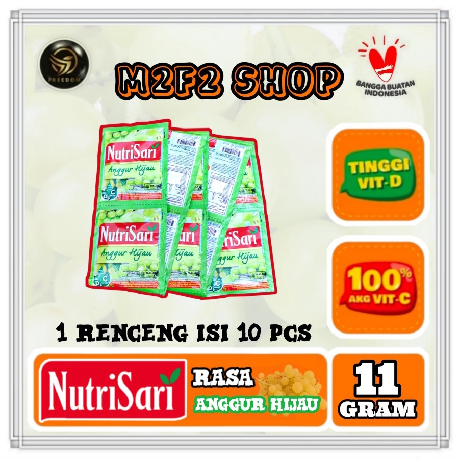 

NutriSari Minuman Serbuk Rasa Anggur Hijau Sachet - 11 gr (Kemasan 1 Renceng)