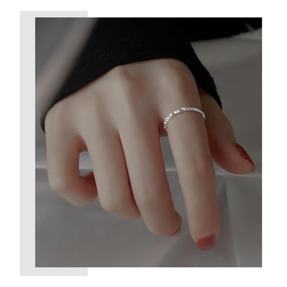 Timekey Fashion Cincin Tekstur Timah Foil Sederhana Pembukaan Cincin Paduan Yang Dapat Disesuaikan Aksesori Perhiasan Pribadi Untuk Wanita Y2Z9