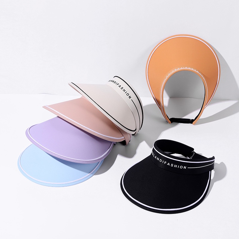 Topi Atas Kosong Musim Panas offset Huruf Topi Matahari Warna solid