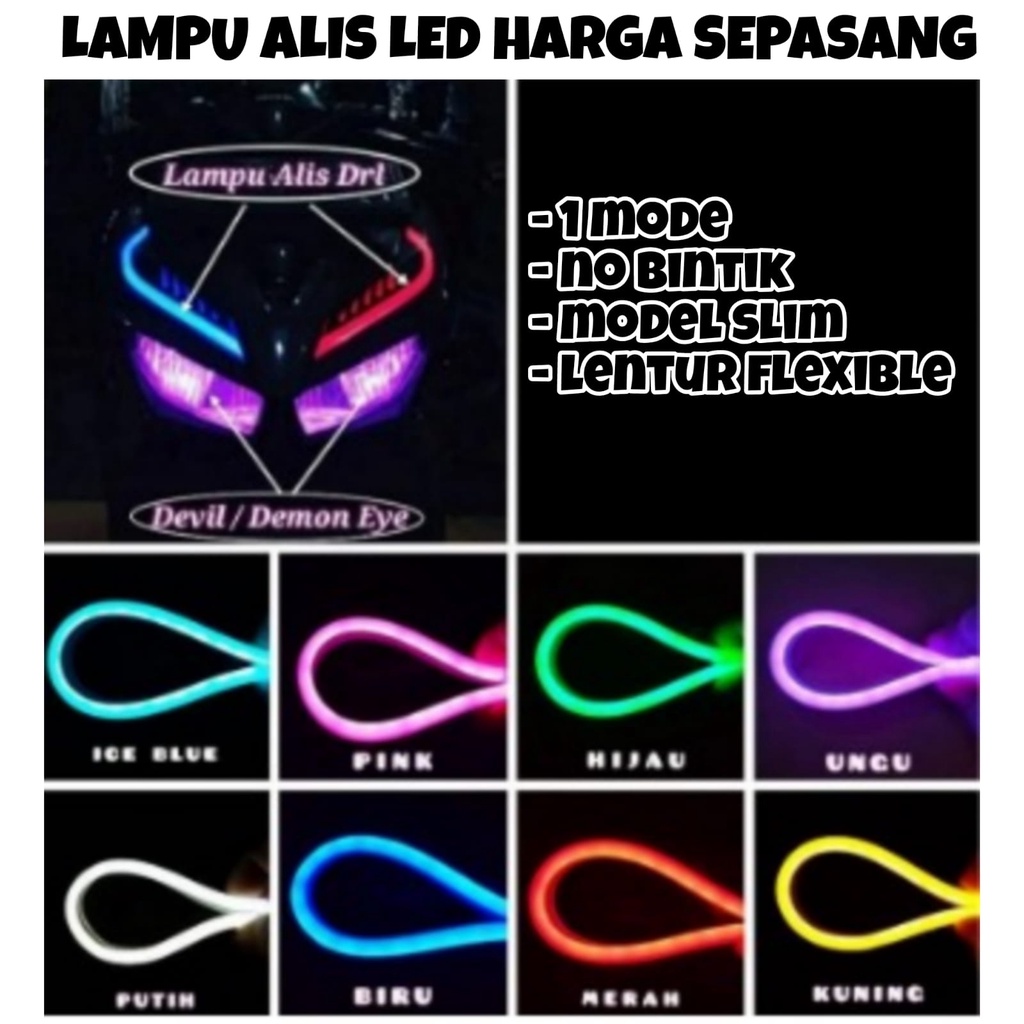 PAKET SEPASANG LED ALIS MOTOR 30CM BEAT VARIO MIO NINJA CBR SUPRA SATRIA FU NO BINTIK