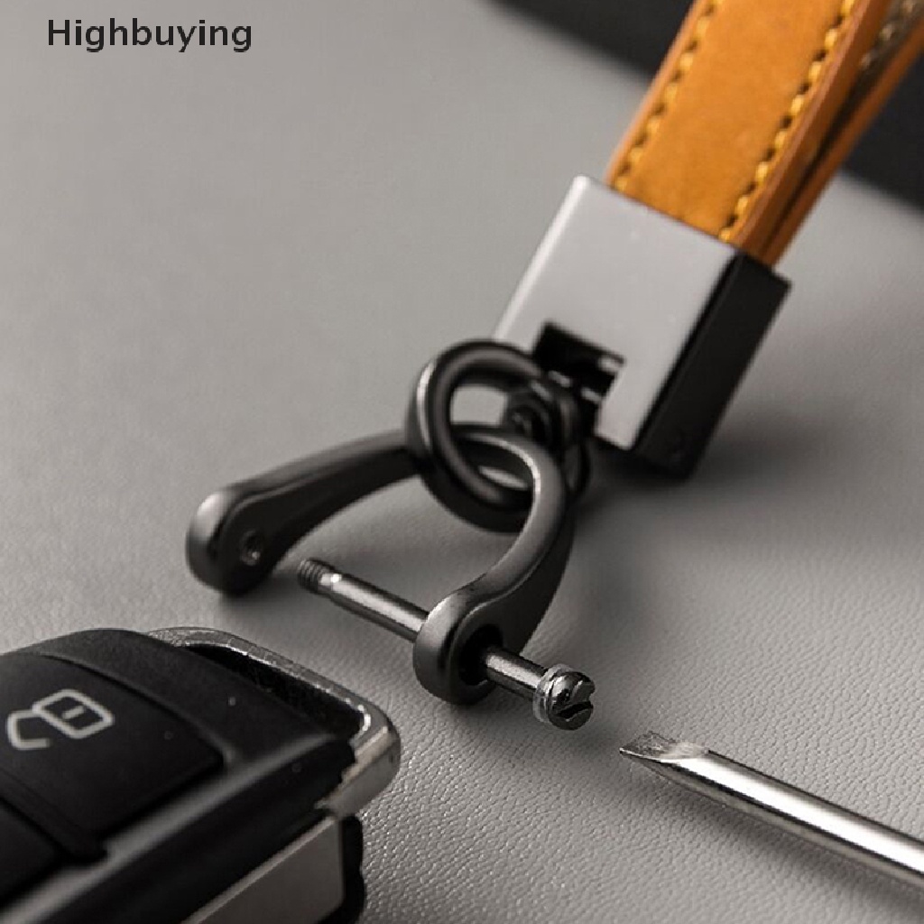 Hbid Fashion Car Key Chain Genuine Leather Keychain Pure Color Buckle Car Key Ring Car Accessories Gift Car Keychain Glory