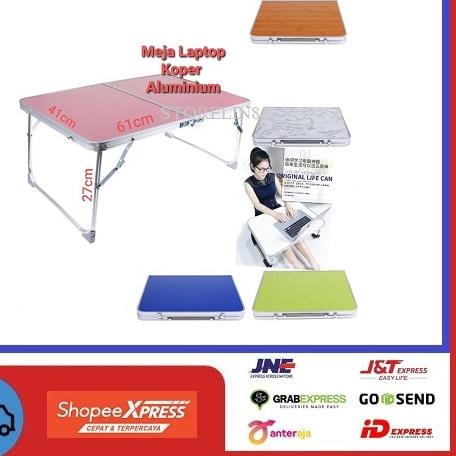 ♣ Meja Kecil Aluminium Meja Mini Belajar Lipat Koper Meja Portable Koper ☋