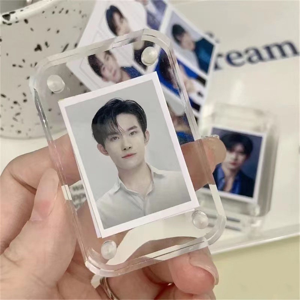 【 COD Tangding 】 Transparent Magnetic Guka DIY Acrylic Brick Thickened Card Student Hand Account Photo Stickers Card