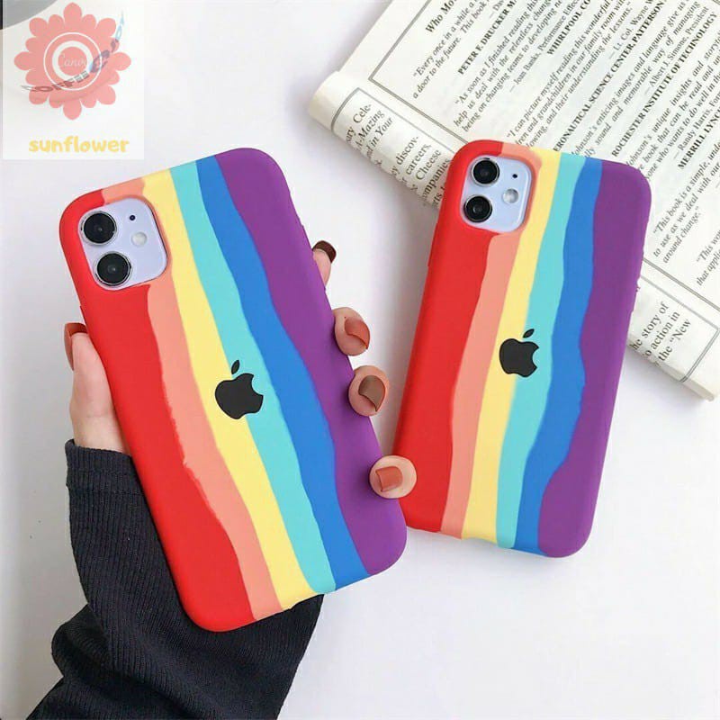 [IPHONE 6 / 6+ / 7 / 7+ / 8 / 8+ / X / XS / XR / XS Max]Soft Case Silikon Warna Pelangi Rainbow Case