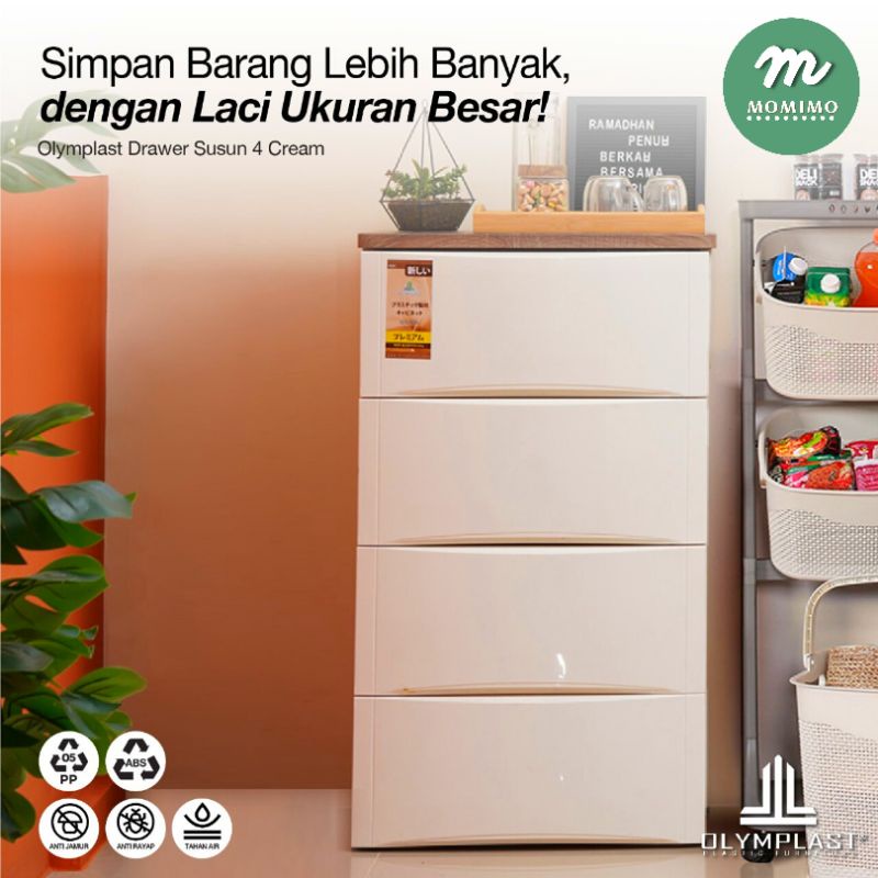 OLYMPLAST DRAWER LEMARI LACI PENYIMPANAN 4 TINGKAT