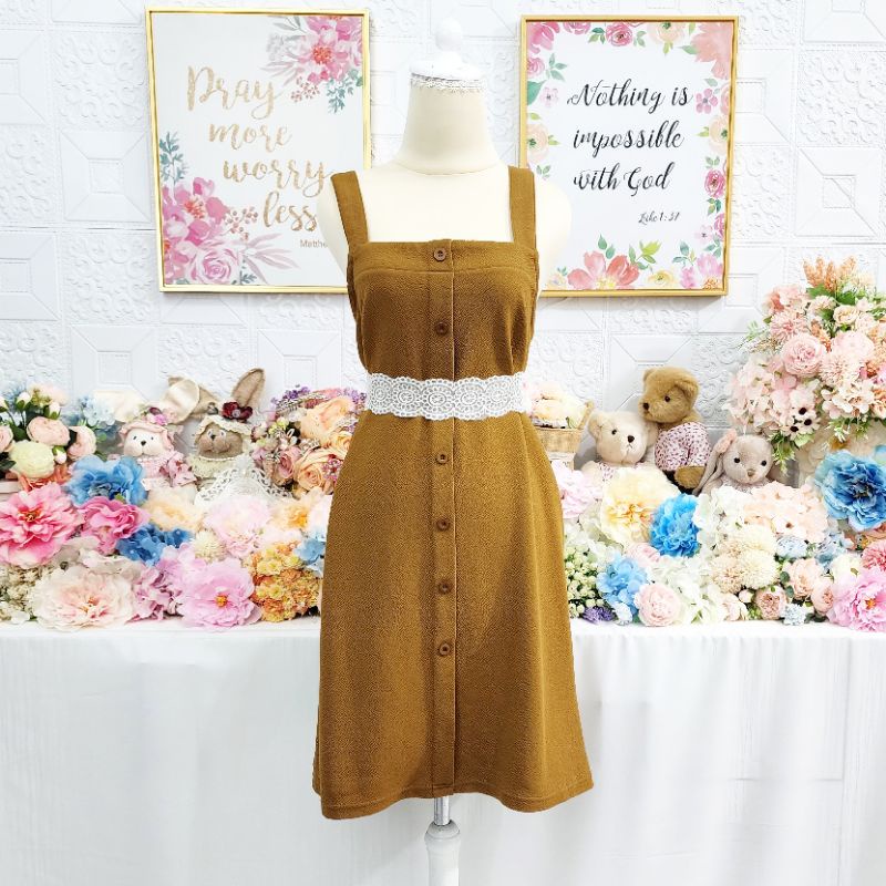 Dress Coklat Impor korea jepang
