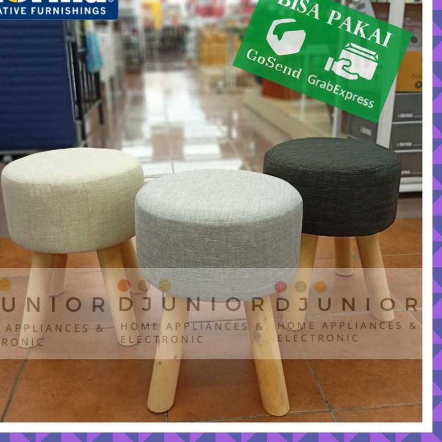 ☼ INFORMA - TANGO STOOL / KURSI SOFA MINI KAKI KAYU SELMA ➯