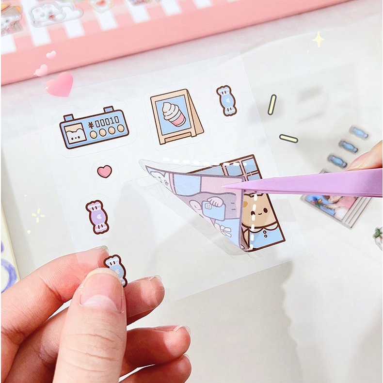 Isi 200 Lembar Sticker Deco Aesthetic Lucu Momo Stiker Anti Air Tumblr DIY Hp Stiker Motif Kartun Lucu ala Korea Dekorasi Buku Diary Memo Journal Catatan Harian Anak Sekolah Alat Tulis Bahan Stiker Transparant Bisa Untuk Kado Ulang Tahun @banyak