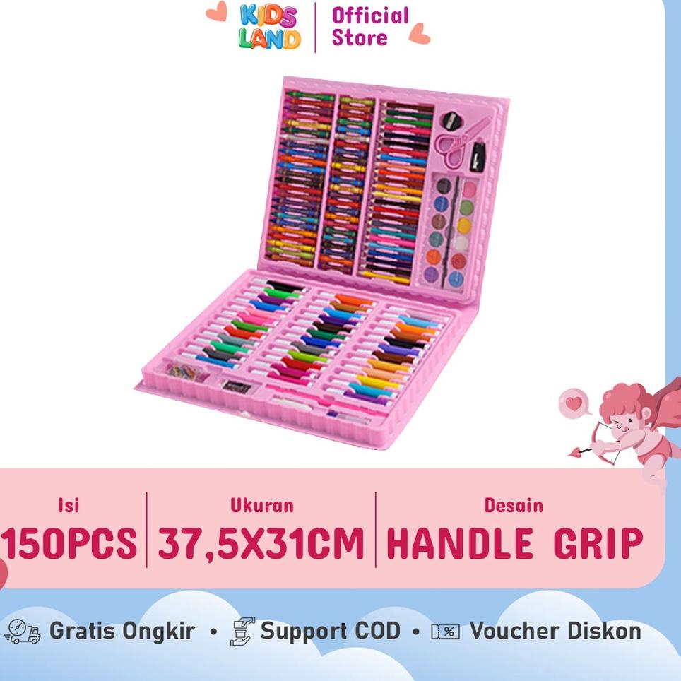 

F39 Krayon Anak Set Koper 150 in 1 Crayon Full Alat Melukis Mewarnai Set KIDS LAND TELAH HADIR →