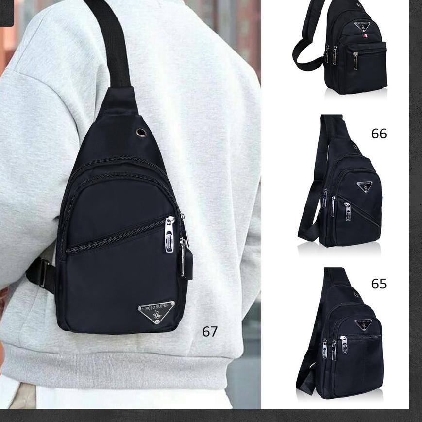 ⅍ POLO SUPER Tas Selempang Pria Sling bag Import Tas Polo Original USB Portable Tas Slempang Dada Pr