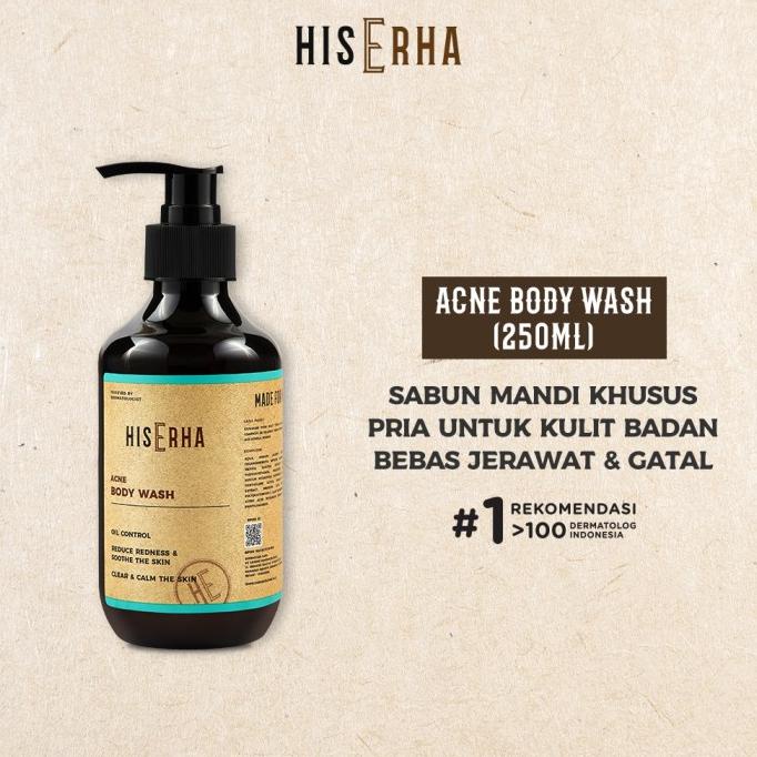 BIG SALE HISERHA ACNE BODY WASH 250ML PENGIRIMAN CEPAT