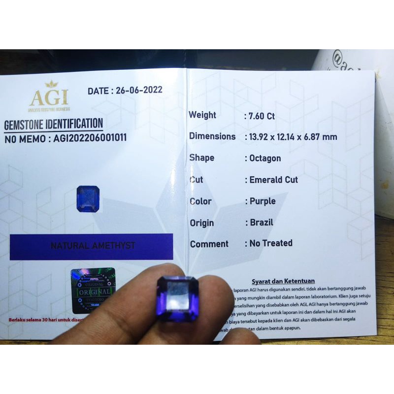 Natural Batu Kecubung Amethyst Ungu muda