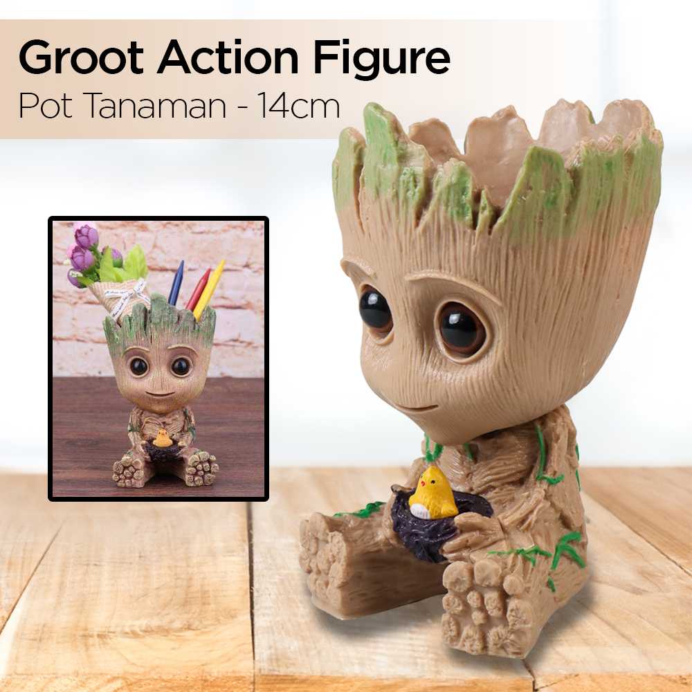 TAKARA TOMY Groot Action Figure Marvel Holding Pot Tanaman 14cm - TKR9