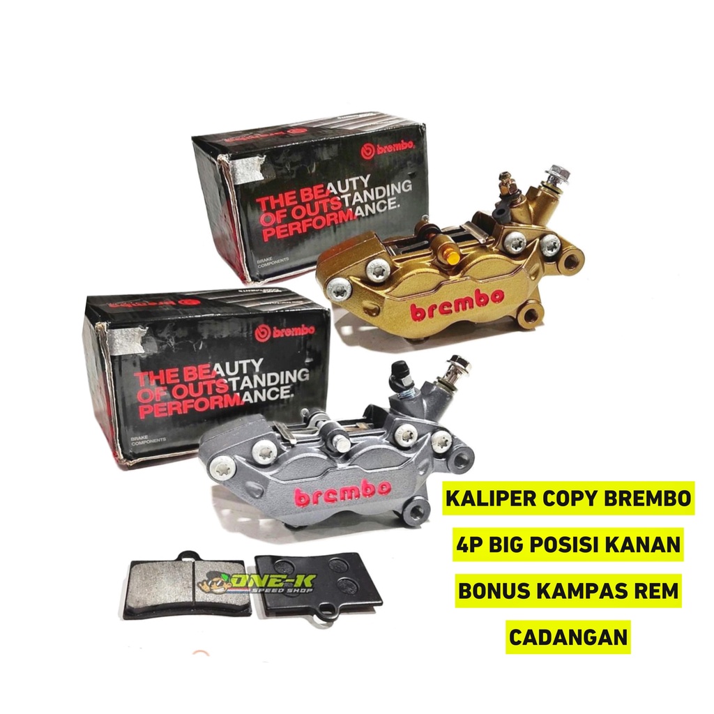 Kaliper 4Piston Brcmbo Caliper Big Pot Axial KANAN BABET Universal COPY ORI Right Caliper