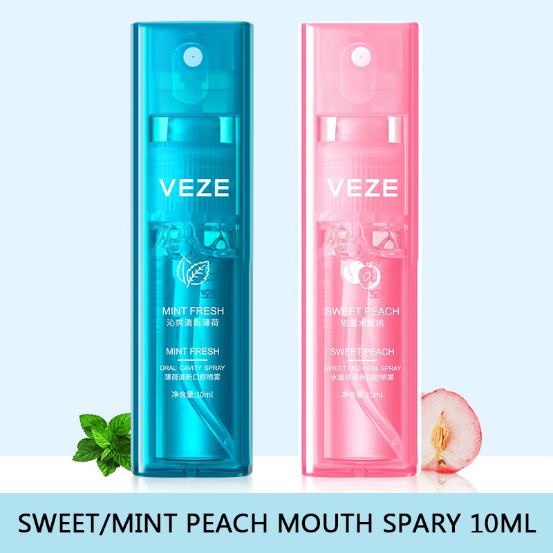 VEZE 10ml Mouth Breath Spray Mint/Pengharum Mulut Parfum Mulut/Menghilangkan Bau Mulut Mudah Dibawa Wangi Tahan Lama