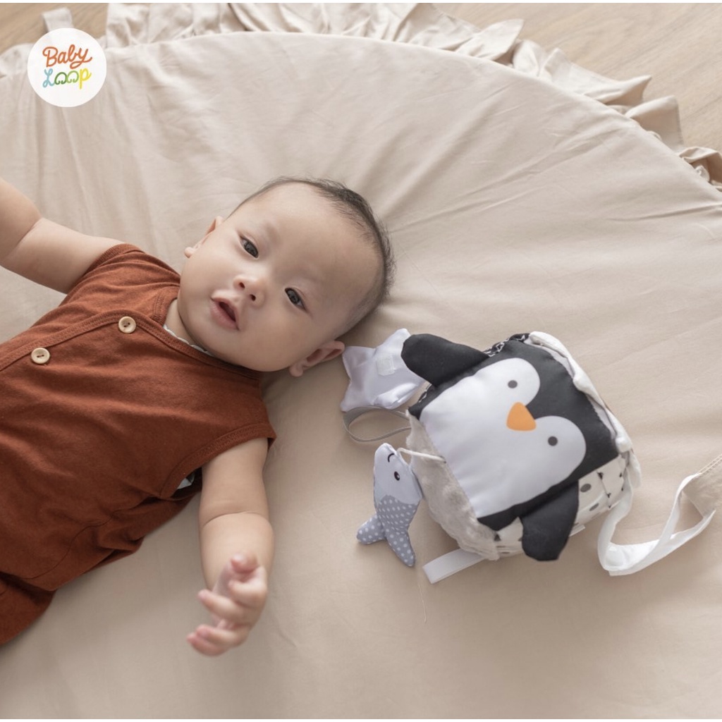 Baby Loop Sensory Cube Music - Mainan Motorik Sensori Babyloop Busy Box Boneka Bunyi Genggam Baby Sensoric Toy Toys