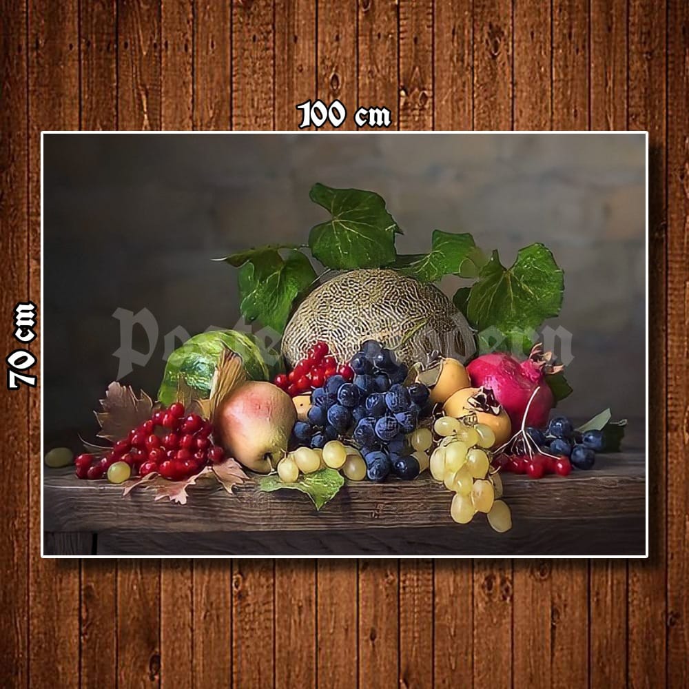 HIASAN DINDING POSTER GAMBAR LUKISAN BUAH BUAHAN UKURAN JUMBO 3D CODE02 BEST SELLER / LUKISAN BUAH D