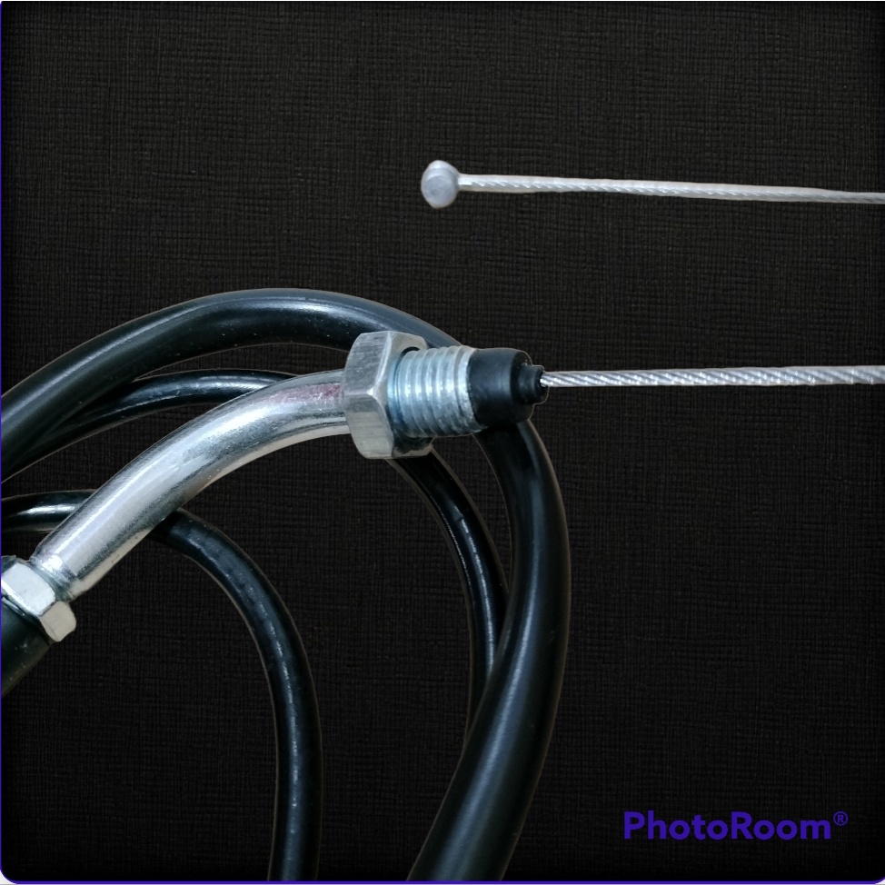 DUA Kabel Tali Gas Spontan Kontan L Serat Carbon Domino 190CM Universal Matic Bebek Laki