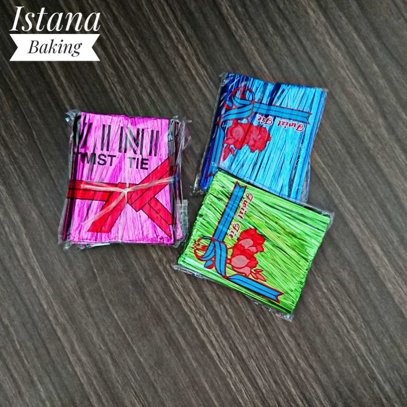 Istana Baking  Tali Kawat Madumongso  / Kawat Souvenir / Twist Tie / Kawat Emas 8cm Murah Serbaguna