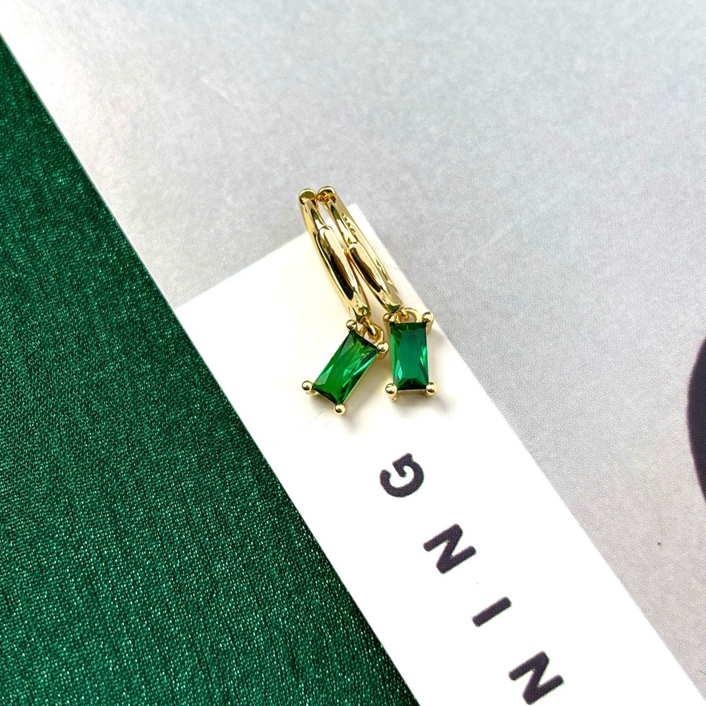 Anting Zirkon Warna-Warni Gaya Korea Untuk Perempuan