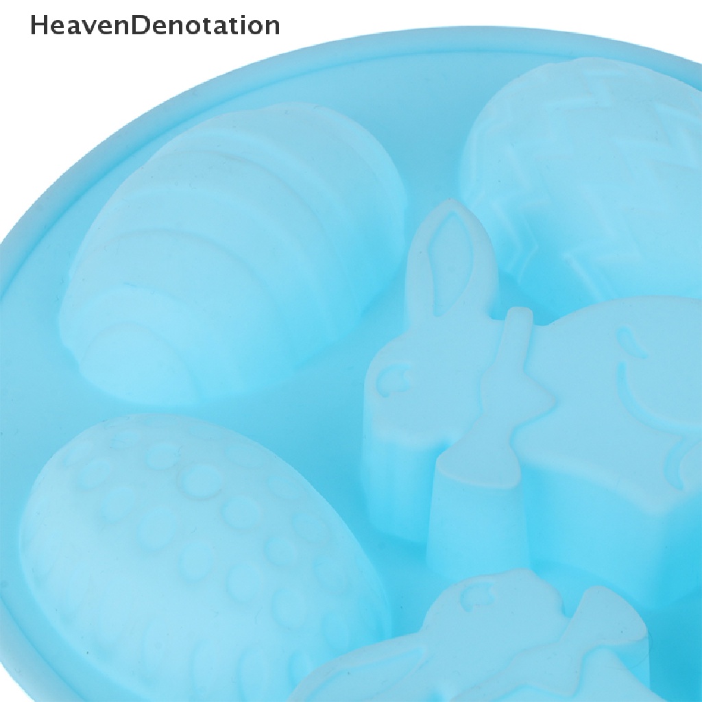 [HeavenDenotation] Cetakan Silikon Paskah Kelinci Berwarna Telur Cetakan Kue Coklat Baking Tools HDV