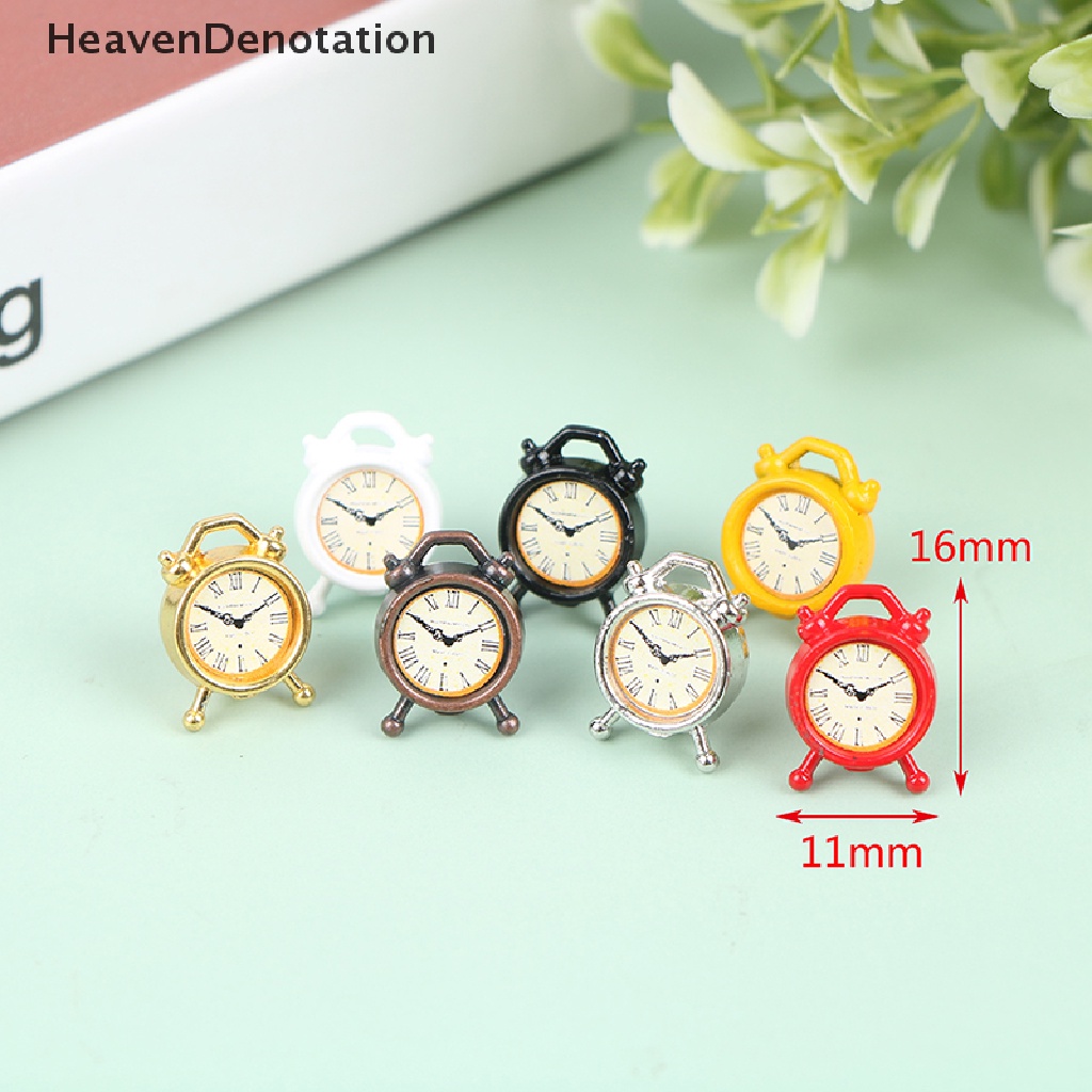 [HeavenDenotation] 1Pc 1: 12 Dollhouse Miniature Alarm Clock Model Doll Home Room Decoration Toy HDV