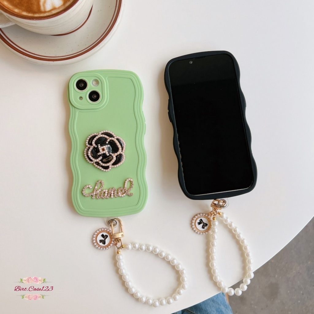 GC13 SOFTCASE WAVY FLOWER 3D LANYARD FOR IPHONE 6 6+ 7 8 SE 2020 7+ 8+ X XS XR XS MAX 11 12 13 14 PRO MAX PLUS BC7114