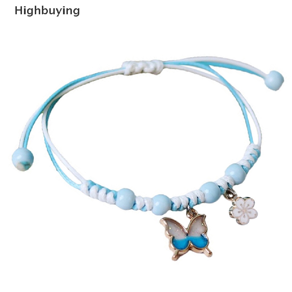 Hbid Fashion Gelang Kupu-Kupu Klasik Handmade Tali Kepang Rantai Adjustable Charm Bracelets Untuk Wanita Gadis Perhiasan Pesta Glory