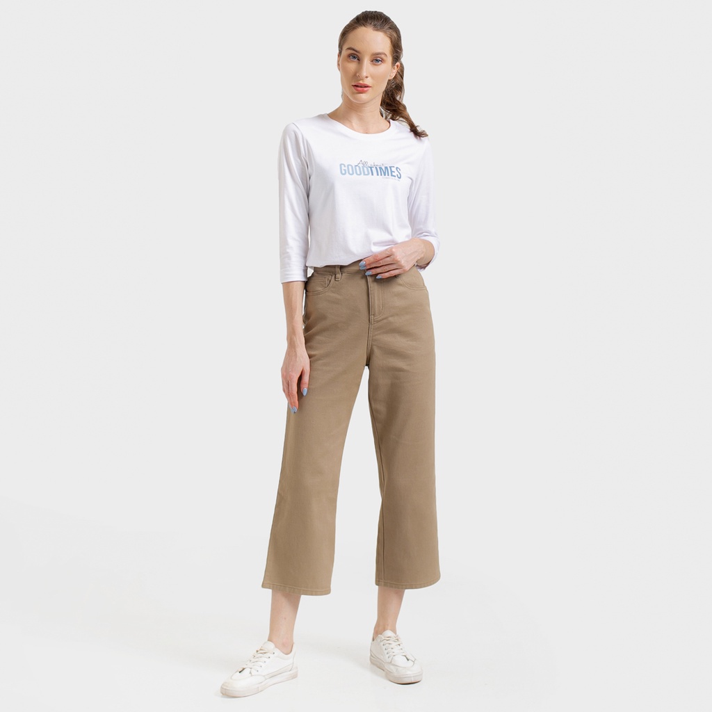 C2 Wimpow Khaki Culottes Jeans Wanita