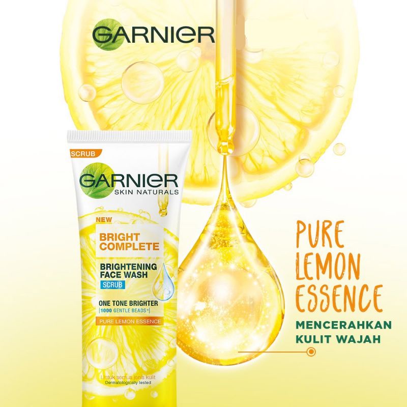 GARNIER Bright Complete Brightening Face Wash Foam 50ml || Scrub 50ml