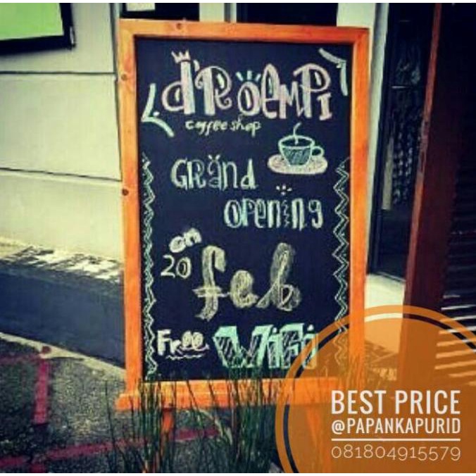 

Papan Tulis Kapur | Standing Chalkboard 50*80cm