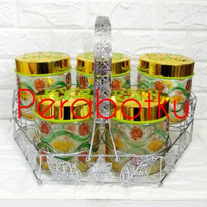 TERBATAS TOPLES KACA SET 5 PCS + KERANJANG PSF - IVY / TOPLES KUE YH54634UJ