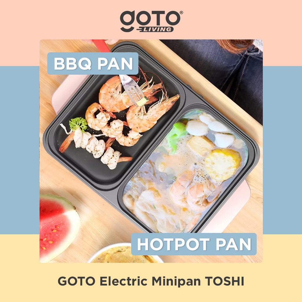 Goto Toshi Minipan Electric Hotpot Alat Panggangan Grill Pan BBQ 2in1