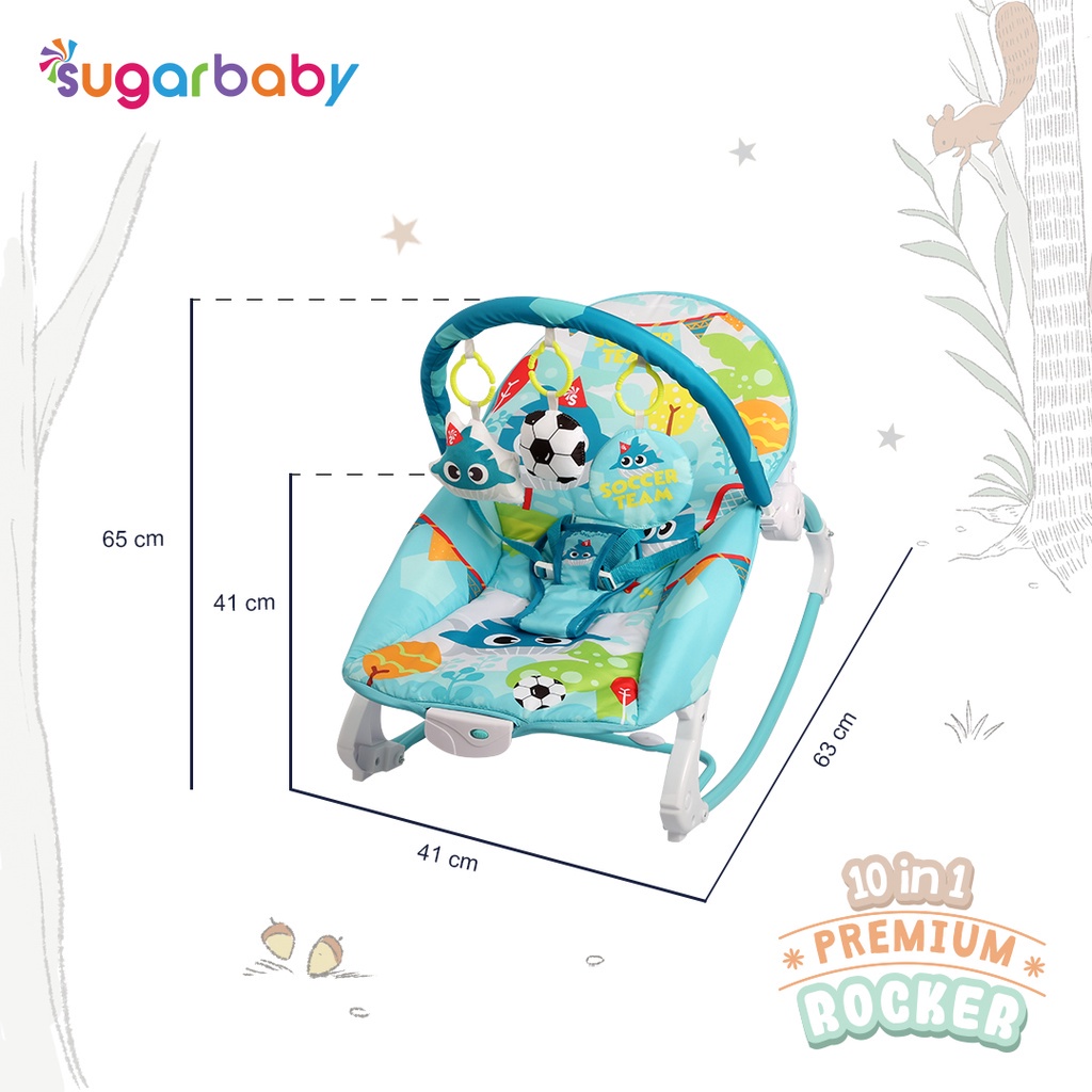 Sugarbaby 10in1 Premium Rocker/Ayunan Bayi/Bouncer Bayi/Kursi Goyang Manual Bayi