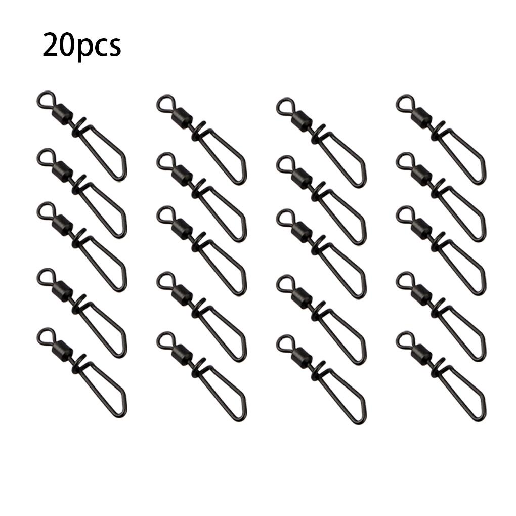 Huit 20 Pcs Memancing Snap Putar Rolling Ikan Konektor Berbentuk 8 Snaps Fishings Terminal Tackle Fishes Putar Aksesori