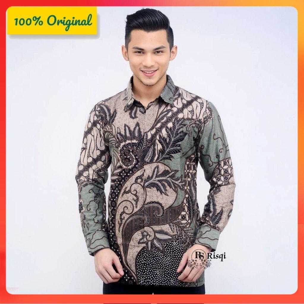 [BUTIK DIAN] KEMEJA BATIK PRIA LENGAN PANJANG SIZE M L XL XXL  BSWART BatiK HRB026 Kenongo Hem