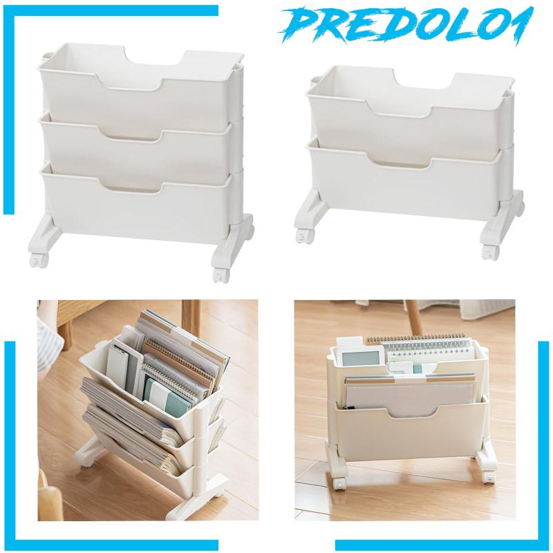 [Predolo1] Rak Buku Bergerak Dengan Roda Caster Rolling Shelving Compact Untuk Bufet