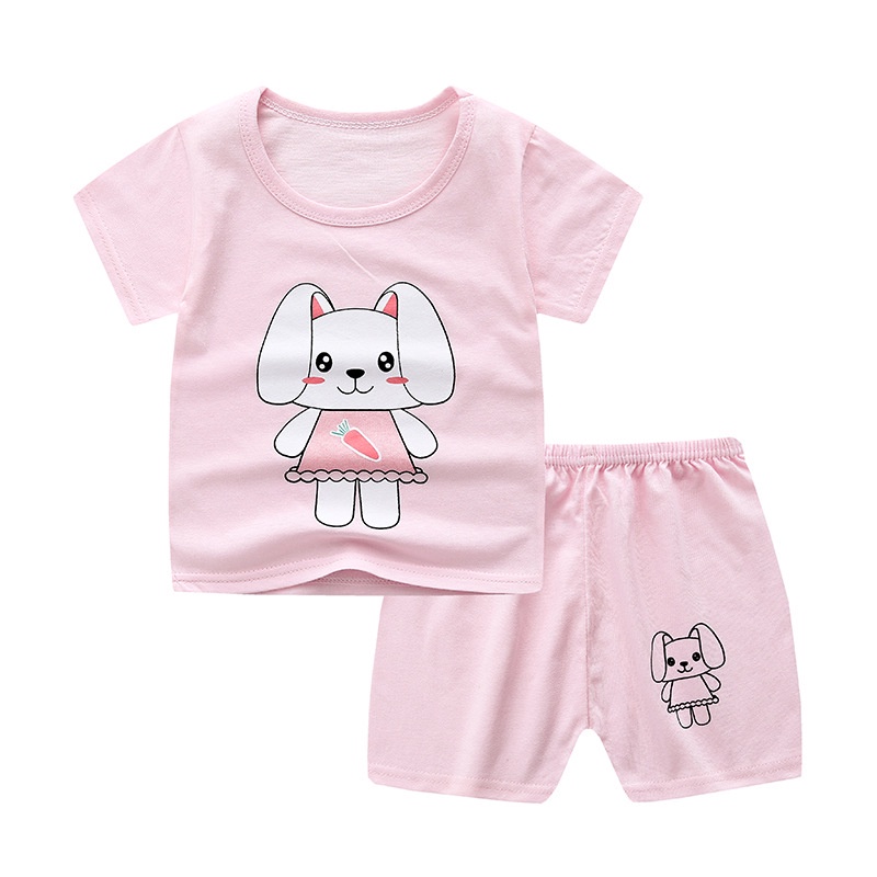 Baju anak lengan pendek kelinci pink bahan katun import berkualitas harga grosir bisa bayar di tempat